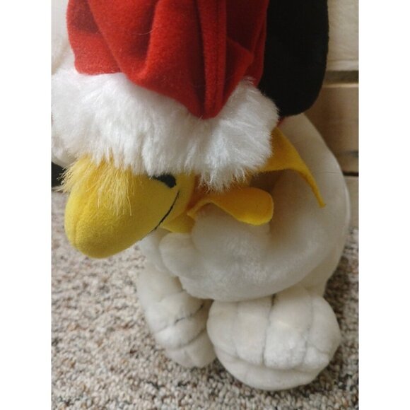 Applause Vintage Plush Peanuts Holiday Snoopy Hugging Woodstock Santa Hat 18” - Picture 3 of 9